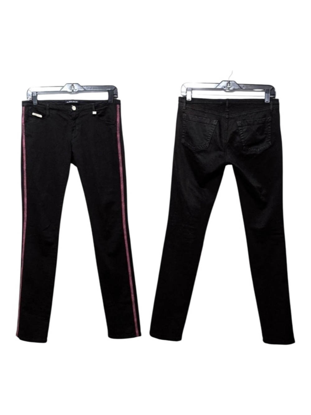 ANNA MOLINARI Side Stitch Black Skinny Jeans 28